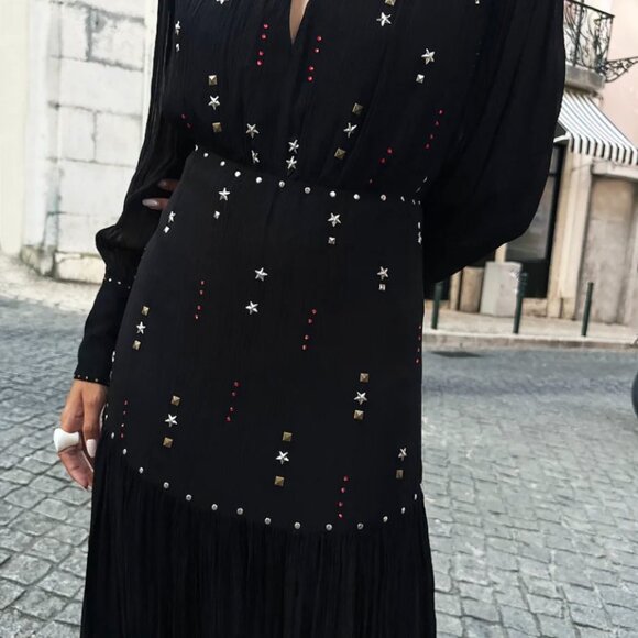 Gorgeous Black Studded Azelea  Maxi Dress from Never Fully Dressed NWT - Picture 5 of 6